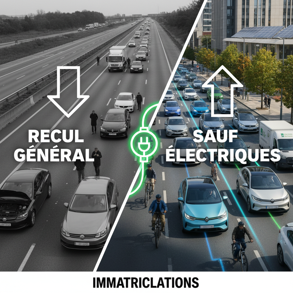 Recul général des immatriculations sauf pour les électriques